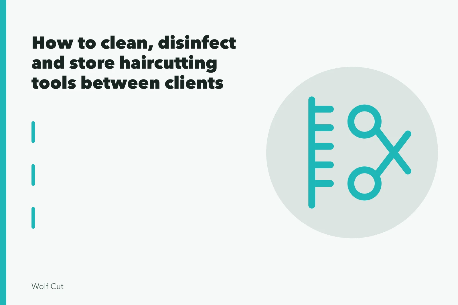 Haircutting shears cleaned and disinfected in a salon tray between clients. How to clean, disinfect and store haircutting tools between clients