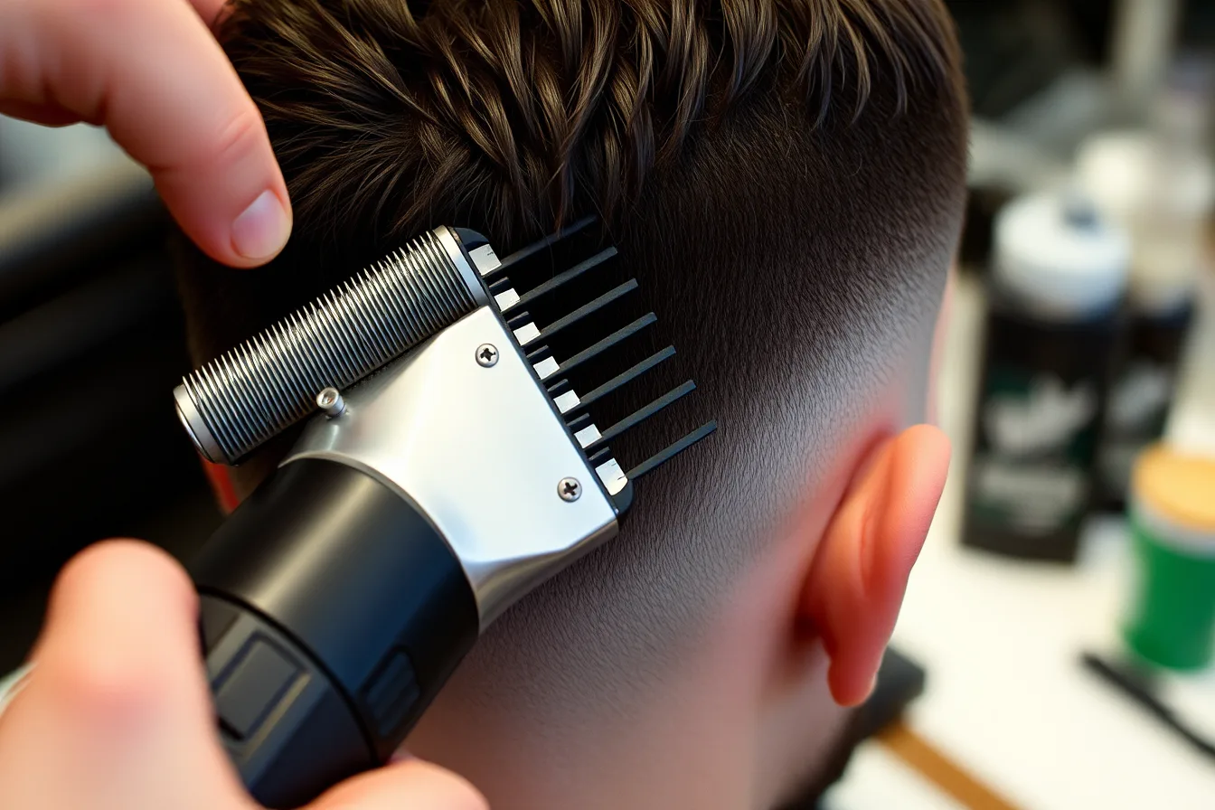Clippers cutting a short fade through dark hair. 8 clipper cutting problems, and how to fix each one