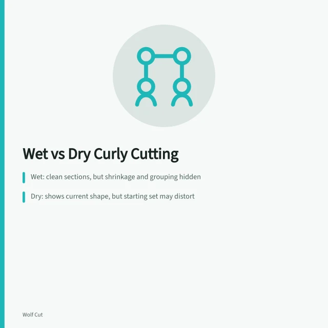 Comparison of wet, dry, curl-by-curl, and stretched curly cutting methods. Wet versus dry curly cutting: which method controls shrinkage better