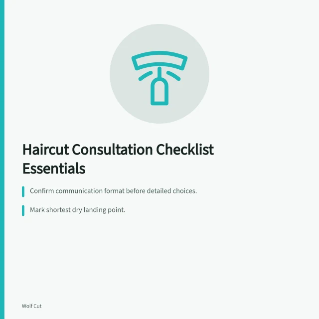 Checklist for haircut consultation covering communication, access, design, and consent. Consent, access and records: what a haircut consultation checklist covers
