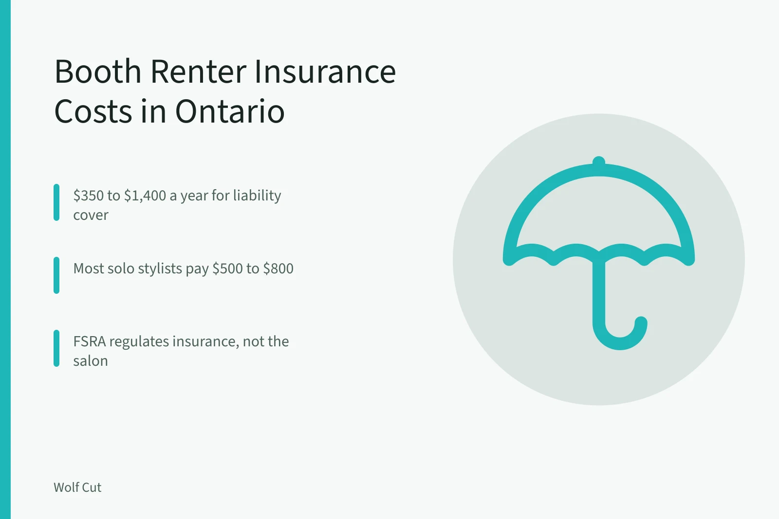 Insurance cost card for Ontario booth renter hairstylists. Booth renter hairstylist insurance in Ontario: what it costs and actually covers