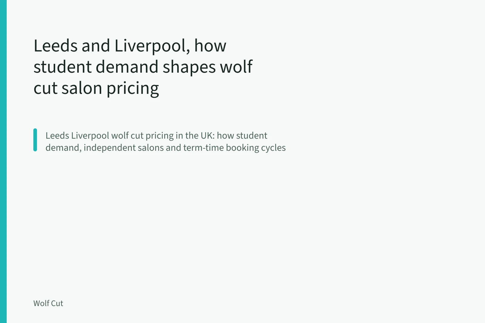 Stylist's scissors shaping layered wolf cut hair in a salon chair. Leeds and Liverpool, how student demand shapes wolf cut salon pricing