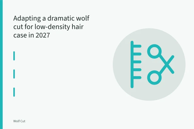 Stylist cutting long layered wolf cut on fine low-density hair. Adapting a dramatic wolf cut for low-density hair case in 2027