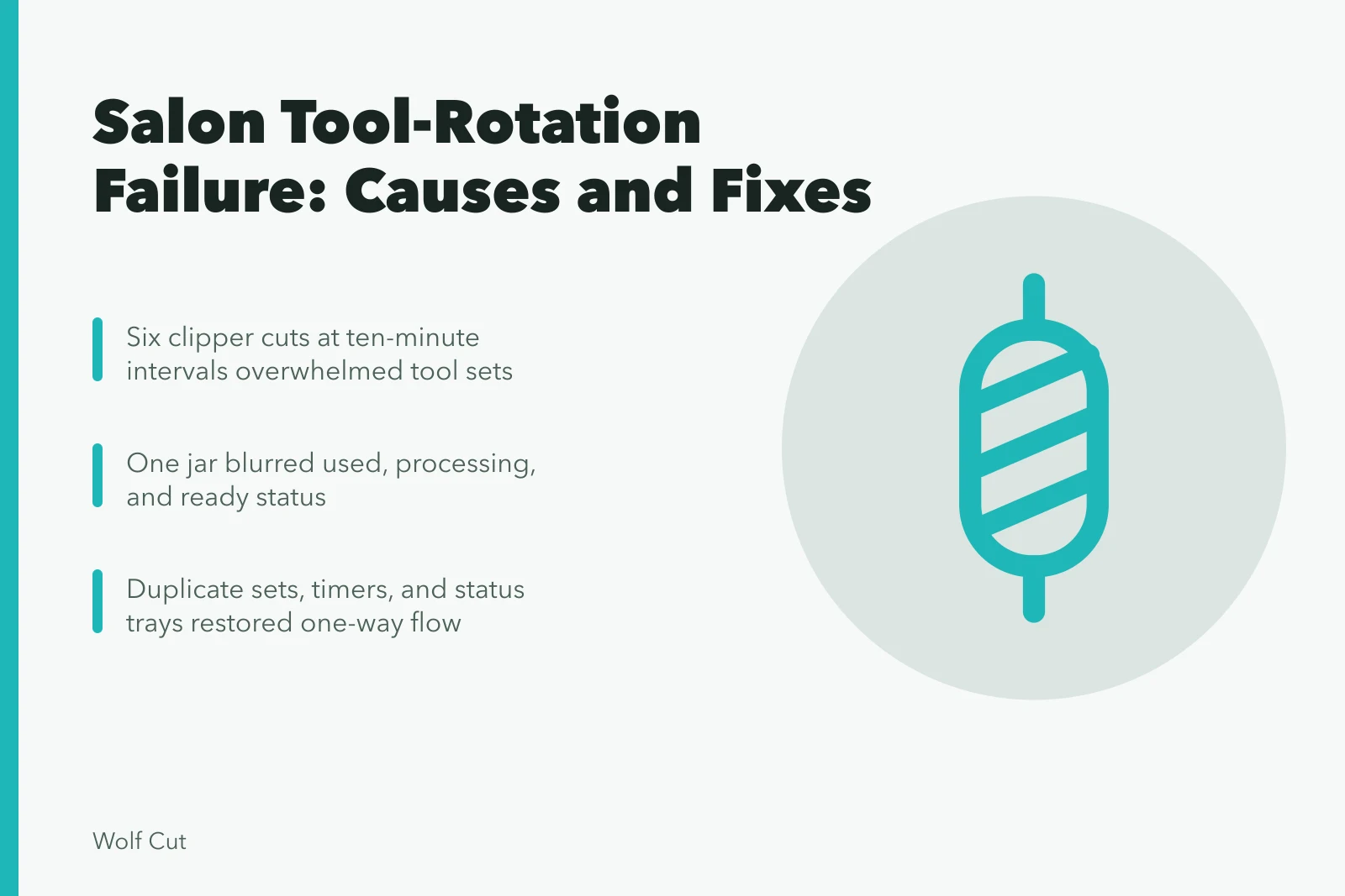Salon tool rotation failure case: capacity, layout, and timing fixes. Fixing a salon tool-rotation failure: a worked case, in plain terms