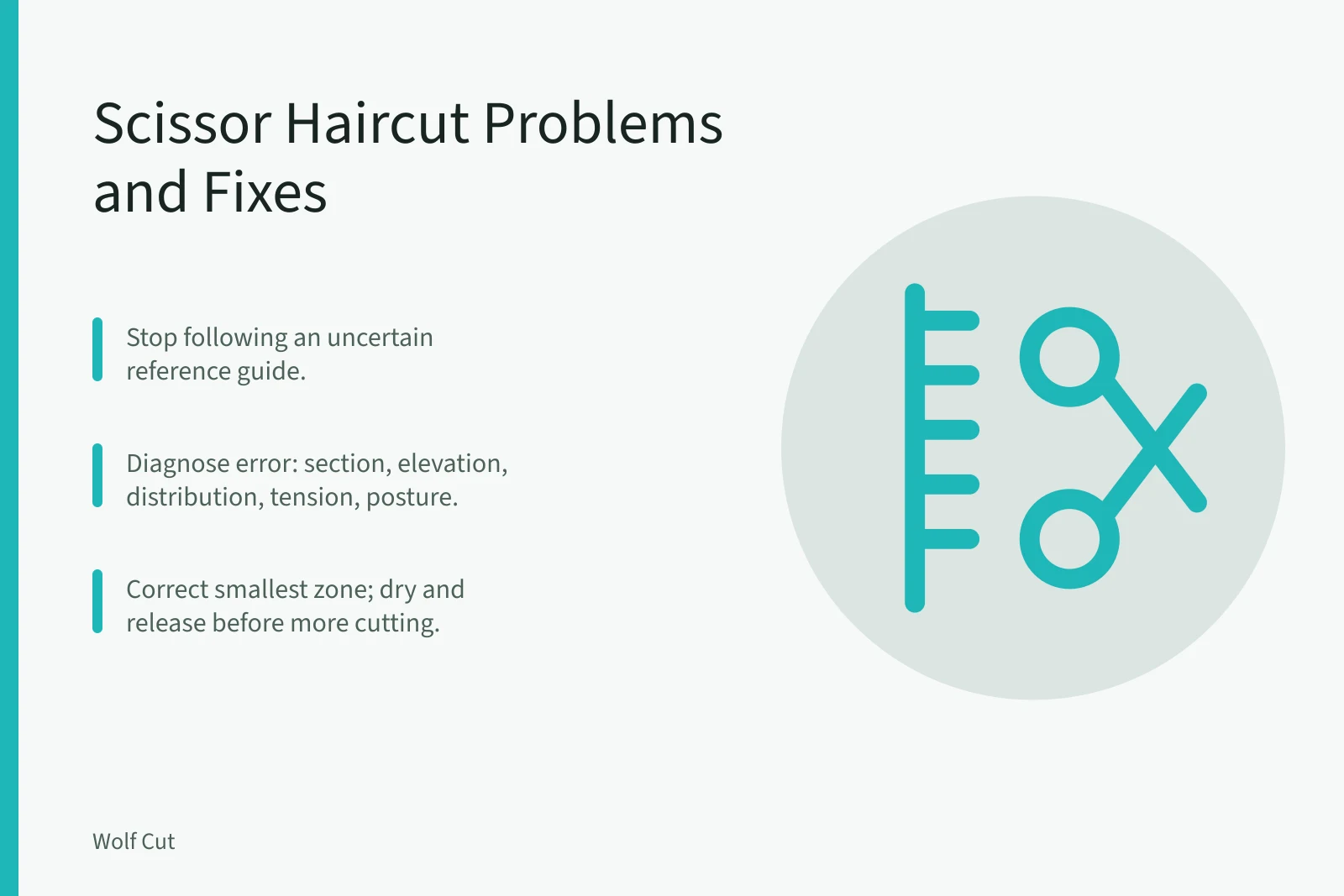 Close-up of scissor cutting wet hair section in salon. 8 things about scissor haircut problems worth your time