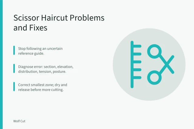 Close-up of scissor cutting wet hair section in salon. 8 things about scissor haircut problems worth your time