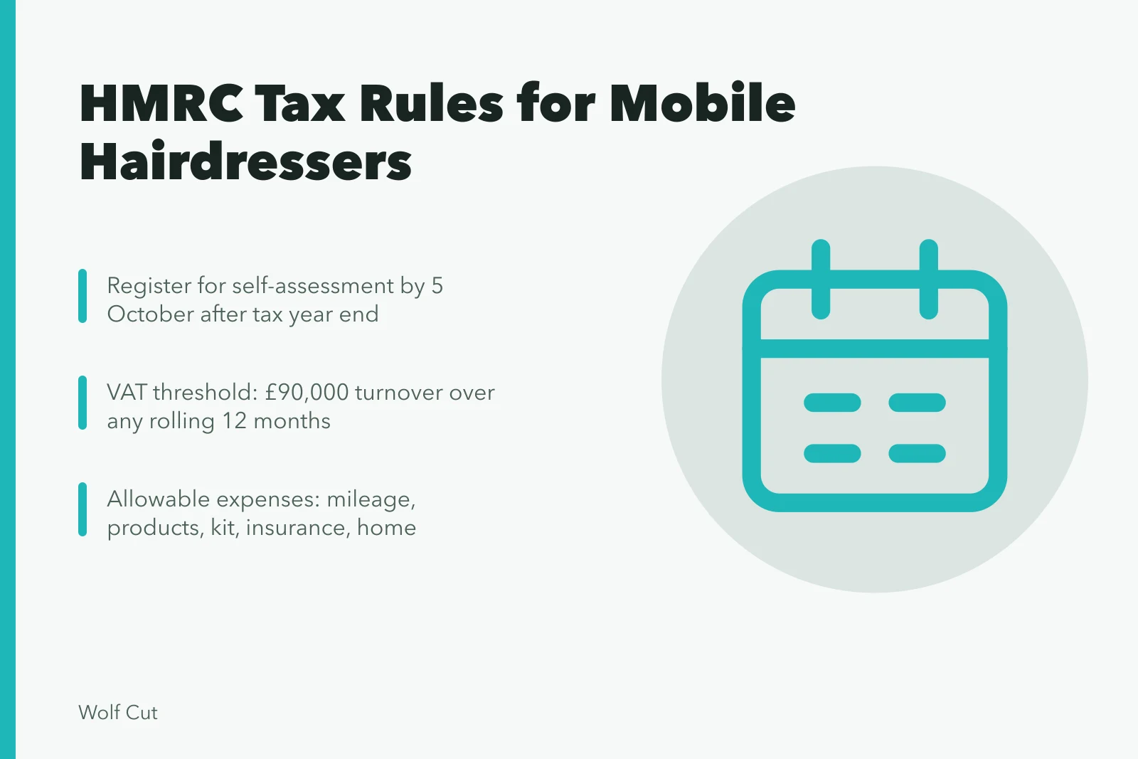 Tax rules for UK mobile hairdressers: self-assessment, VAT threshold, allowable expenses. How HMRC self-assessment and VAT rules apply to UK mobile hairdressers