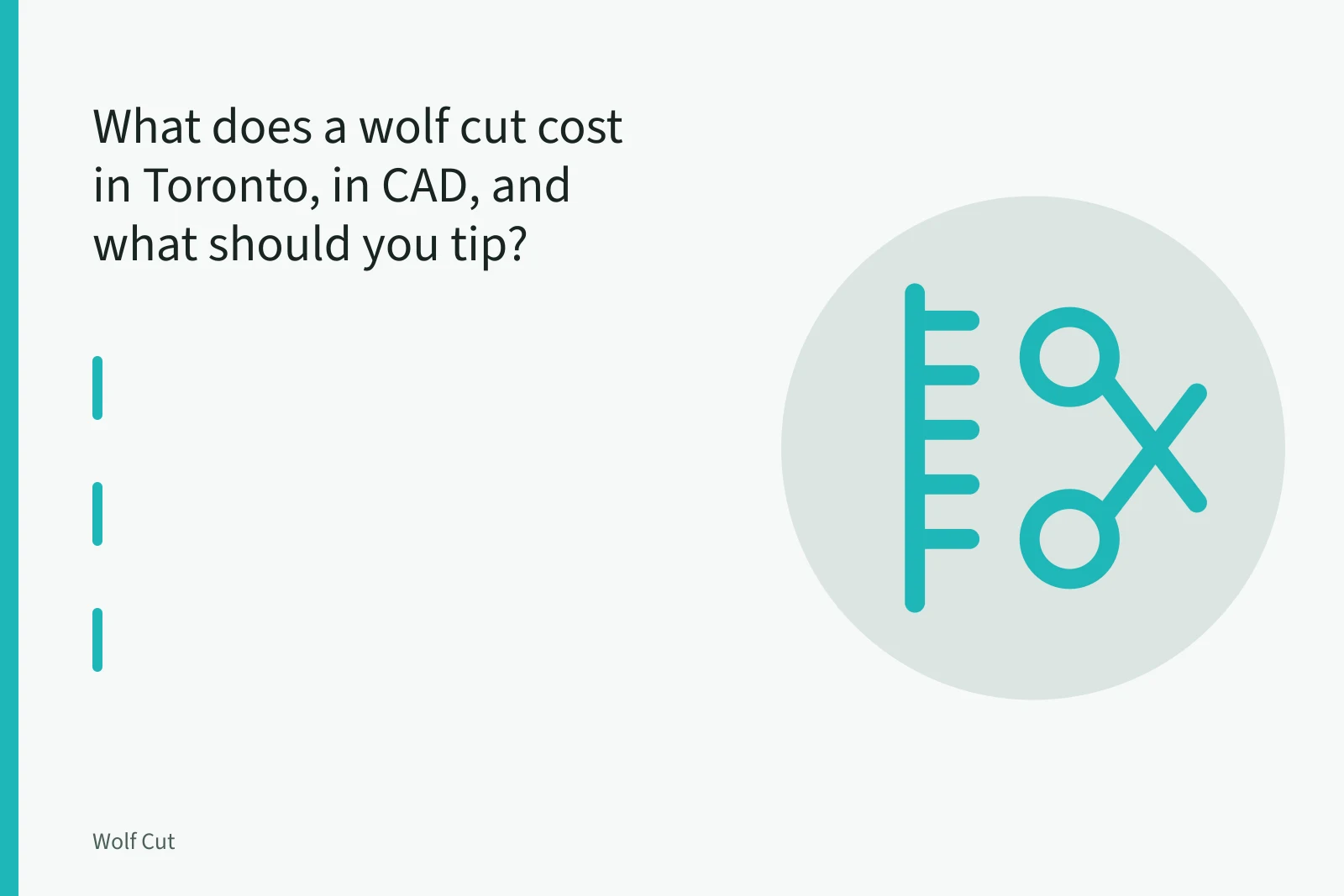 Scissors and razor shaping a layered wolf cut haircut. What does a wolf cut cost in Toronto, in CAD, and what should you tip?