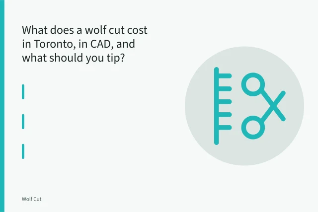 Scissors and razor shaping a layered wolf cut haircut. What does a wolf cut cost in Toronto, in CAD, and what should you tip?