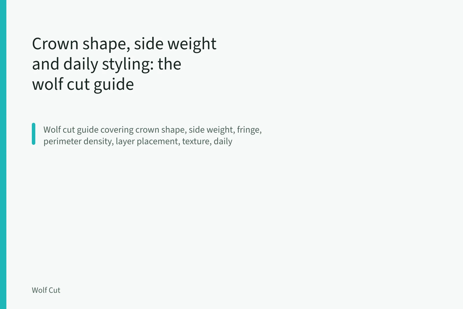 Scissors cutting layered wolf cut hair section in salon. Crown shape, side weight and daily styling: the wolf cut guide
