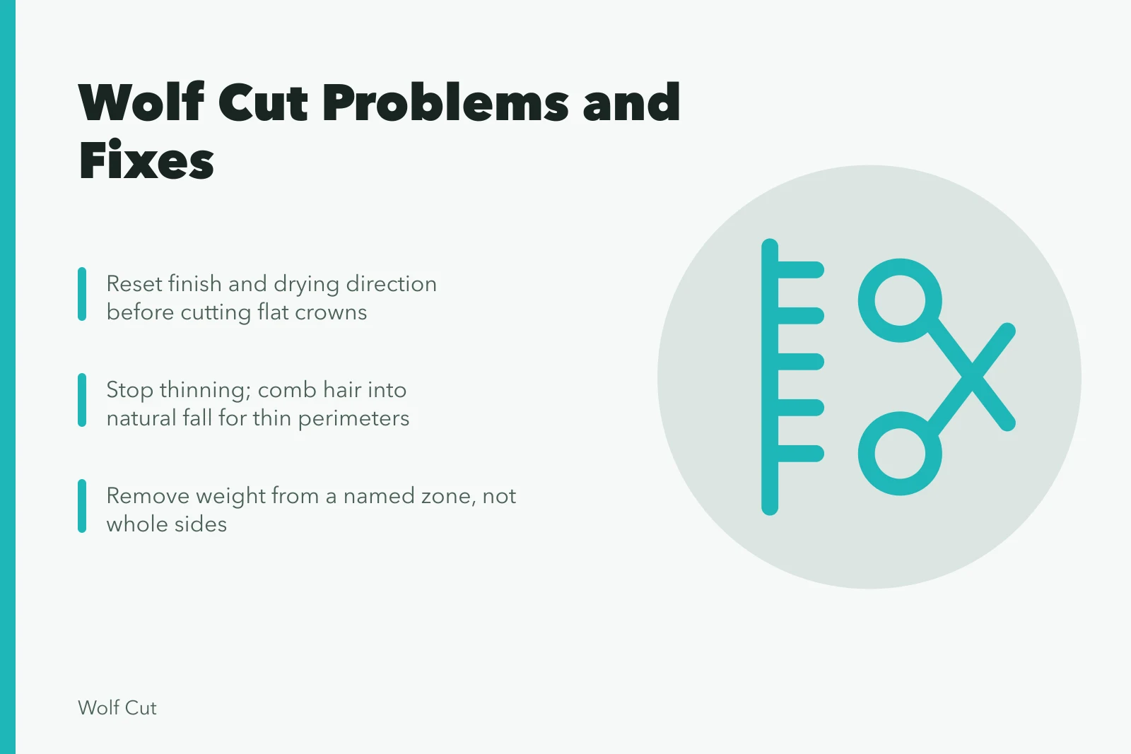 Wolf cut problems: flat crown, thin perimeter, heavy sides, disconnection gaps. Wolf cut problems as practitioners see it