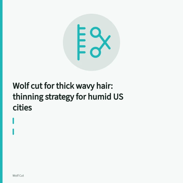 Shears slide cutting thick wavy hair mid-length for a wolf cut. Wolf cut for thick wavy hair: thinning strategy for humid US cities