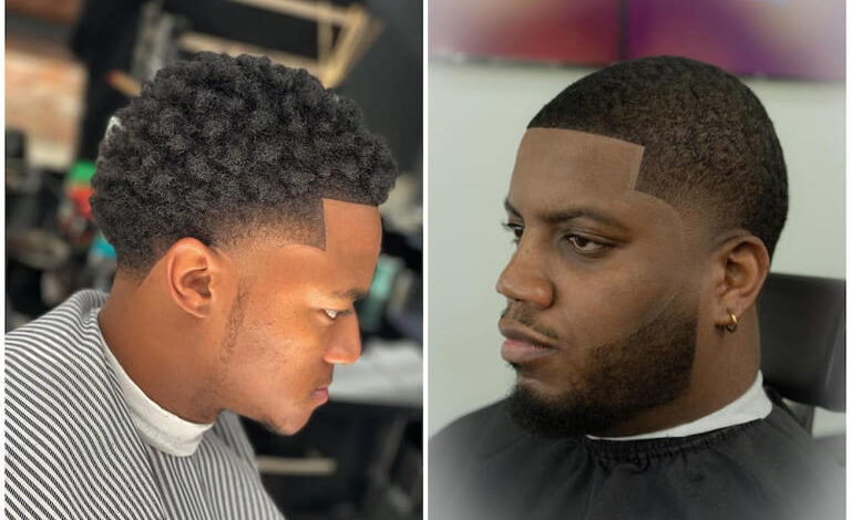 mid taper fade black male